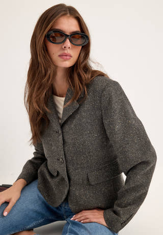 Slwfitted Clea Short Blazer Grey