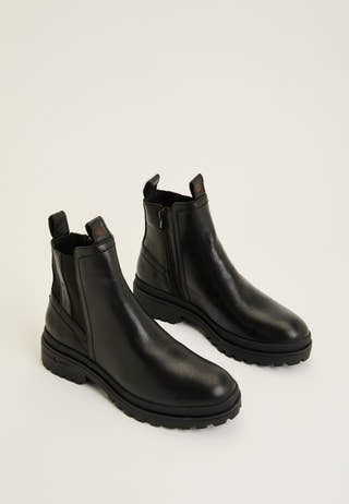 Mount Verdi Zip Leather Boot Black