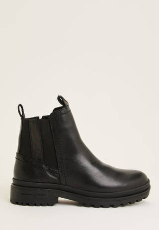 Mount Verdi Zip Leather Boot Black