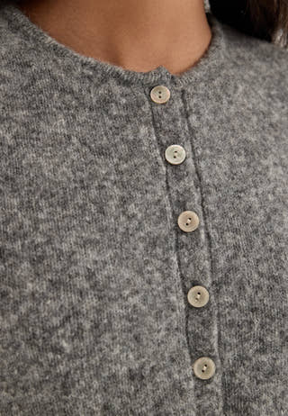 Objnivin L/S SCARF KNIT CARDIGAN Grey