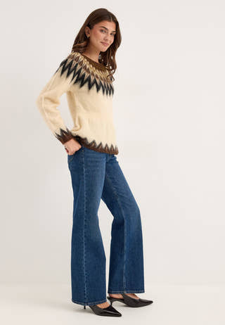 Yasismia Ls Mohair Blend Knit Beige