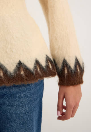 Yasismia Ls Mohair Blend Knit Beige