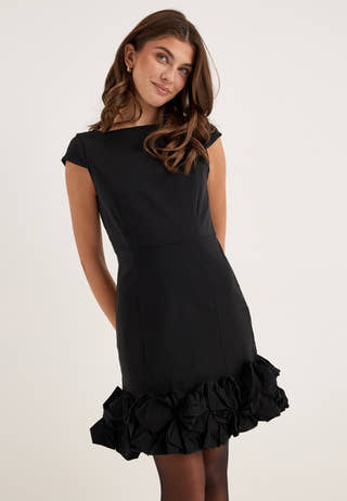 Yascarrie Capsleeve Short Dres Black