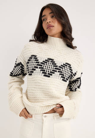 Slwlili Ls Knit High Neck White