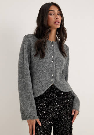 Onlzaggie Ls Button Cardi Cc Knt Grey