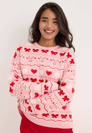 Onlxmas Snowie Ls O-neck Knt Blue