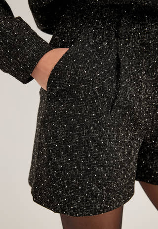 Onlyule Hw Rhinestone Shorts Black