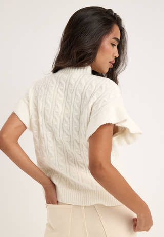 Visulli S/S HIGHNECK KNIT VEST White