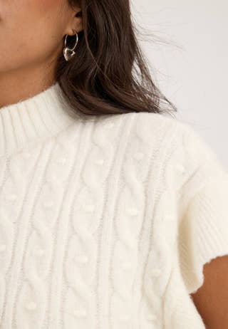 Visulli S/S HIGHNECK KNIT VEST White