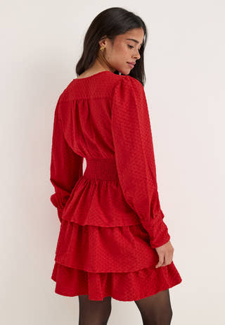 Pcmonika Ls Short Dress Red
