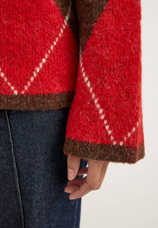 Vmhasel Ls Highneck Argyle Pullover