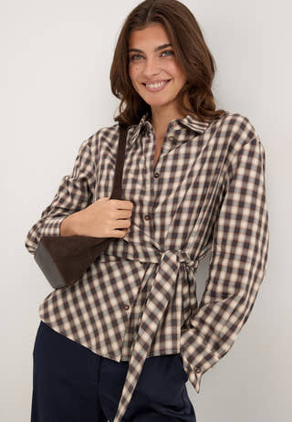 Onlnola Ls Check Wrap Shirt Blue