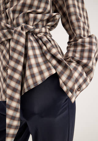 Onlnola Ls Check Wrap Shirt Blue