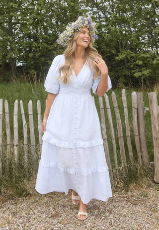 Puff Sleeve Frill Dress