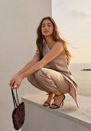 Asymmetric Satin Blouse