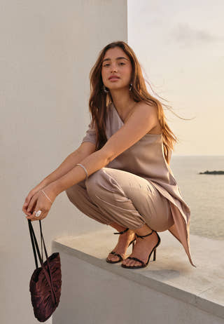 Asymmetric Satin Blouse