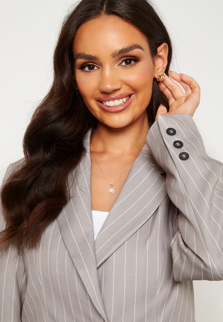 Pinstripe Oversized Blazer