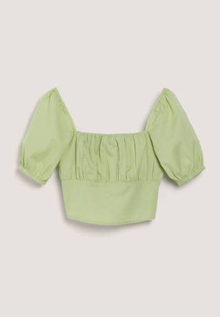 Puff Sleeve Cropped Top