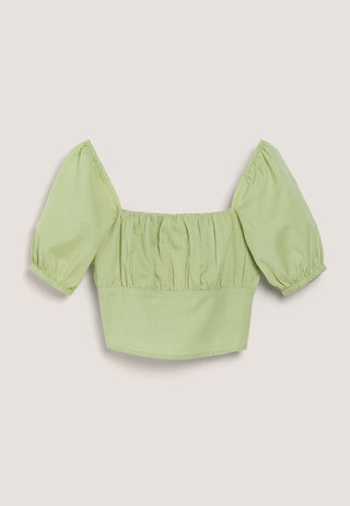 Puff Sleeve Cropped Top