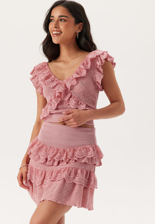 Knitted Frill Mini Skirt