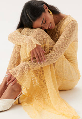 Lace Long Sleeve Ankle Dress