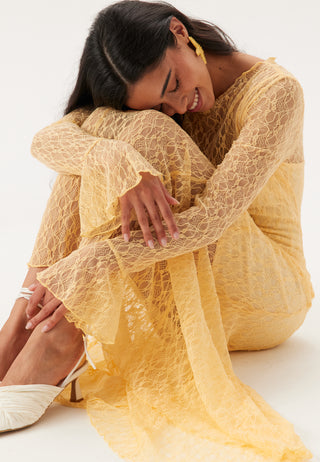 Lace Long Sleeve Ankle Dress