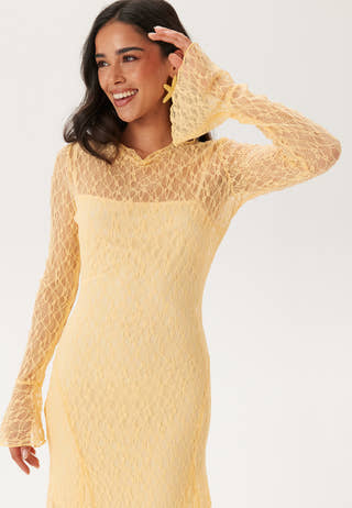 Lace Long Sleeve Ankle Dress