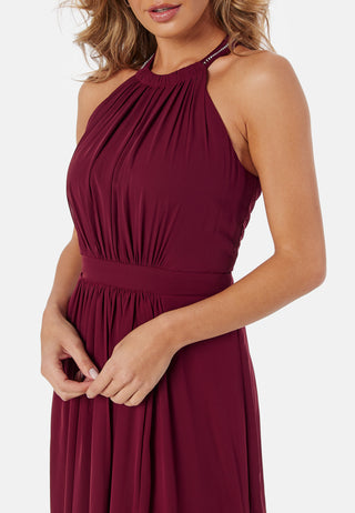 High Neck Maxi Dress With Split