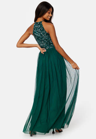High Neck Sequin Maxi Dress