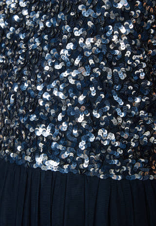 High Neck Sequin Midi Dress