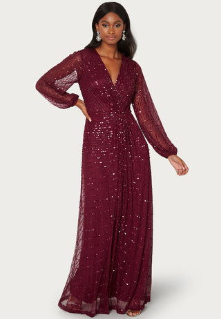 Long Sleeve Sequin Dress
