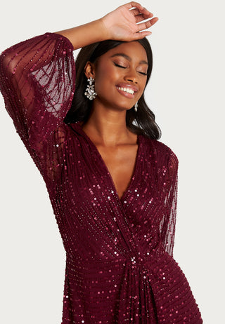 Long Sleeve Sequin Dress