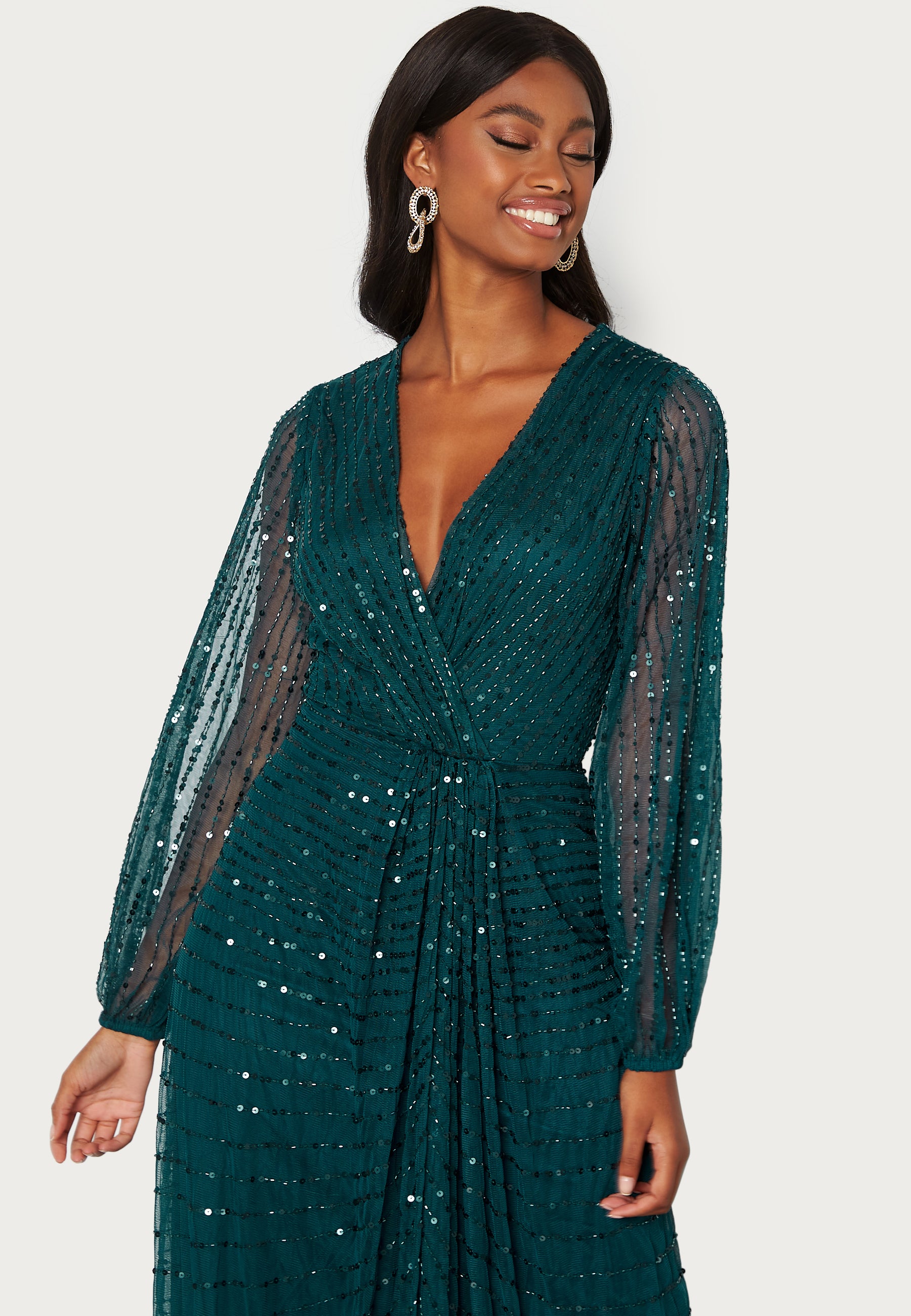angeleye sequin wrap cocktail midi dress product info and reviews Midi Sleeveless Sequin Dress In Black Velvet