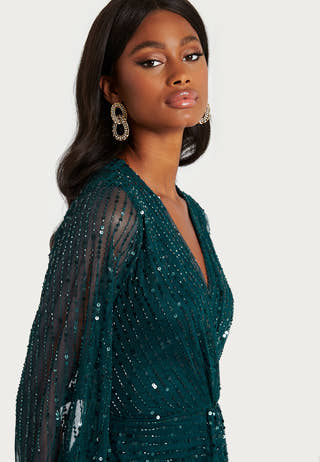 Long Sleeve Sequin Dress