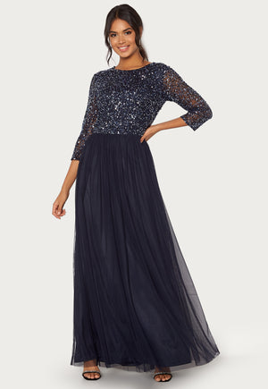 Sequin Bodice Maxi Dress