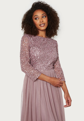 Sequin Bodice Mid Dress