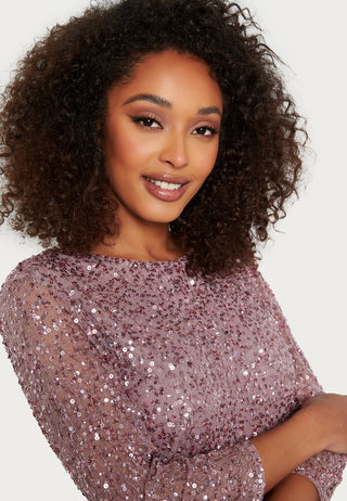 Sequin Bodice Mid Dress