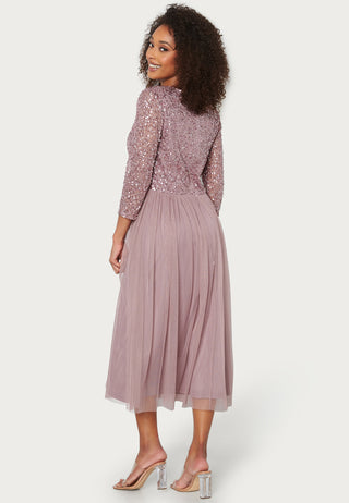 Sequin Bodice Mid Dress