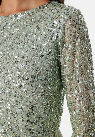 Sequin Bodice Mid Dress