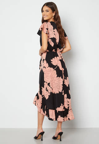 Floral Wrap Front Maxi Dress