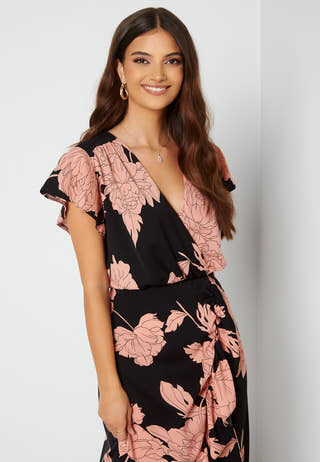 Floral Wrap Front Maxi Dress