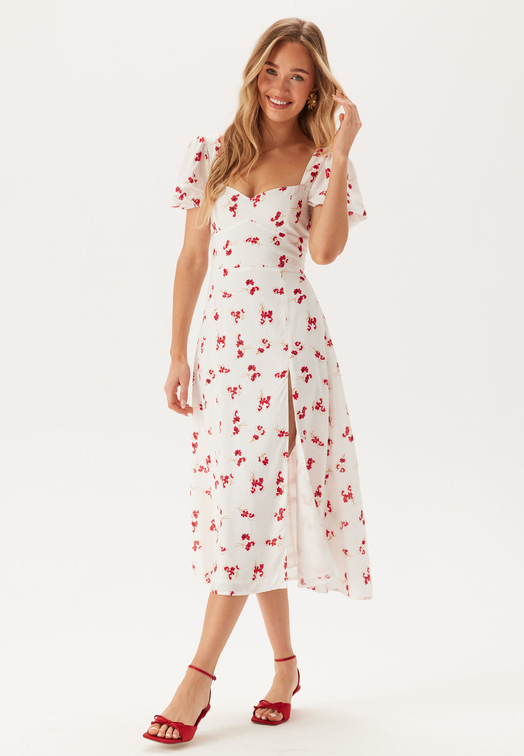 bardot gillian midi dress Gillian Midi Dress In Summer White Floral