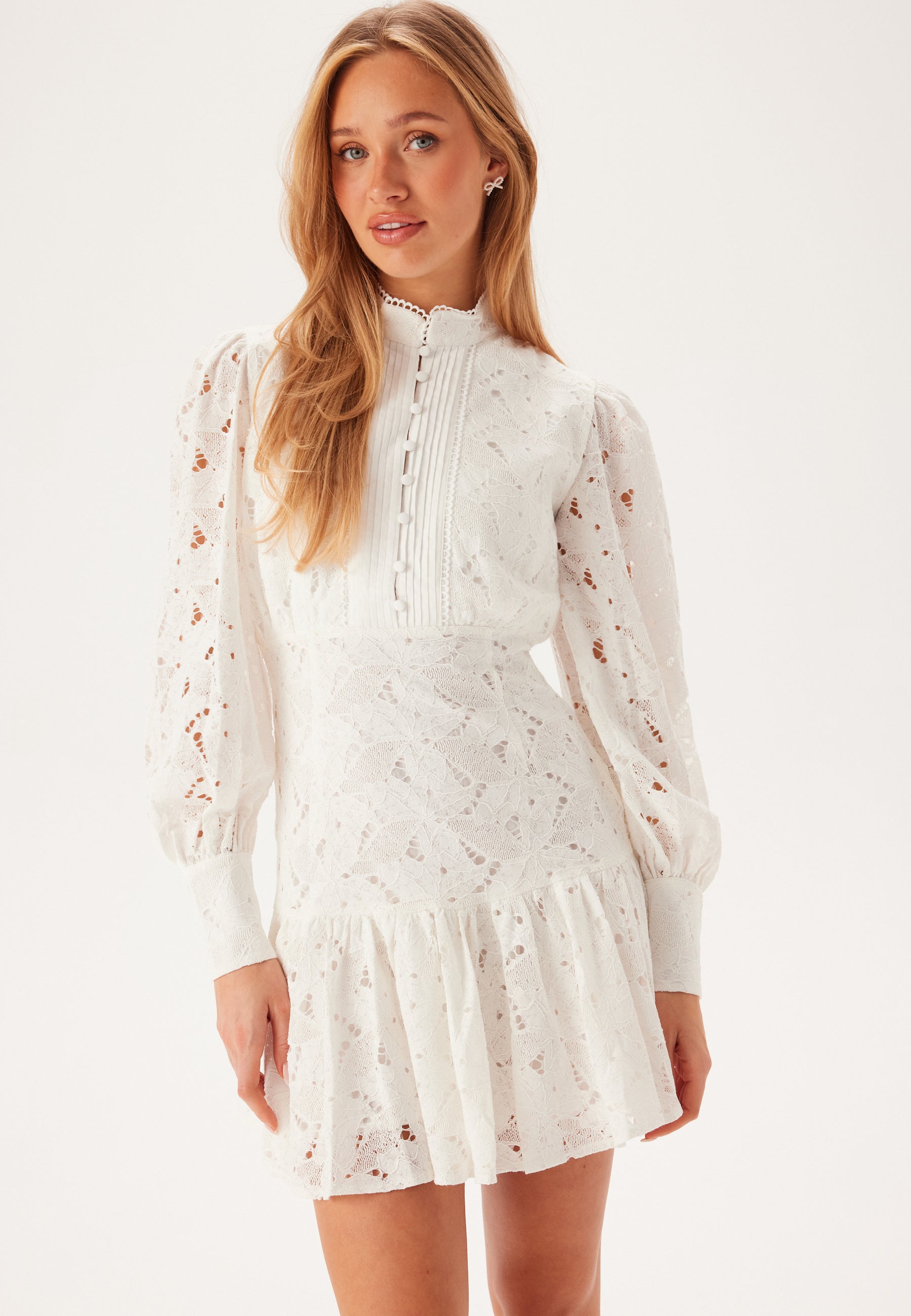 remi lace mini dress Bardot Remy Lace Mini Dress in Blue TrenLend