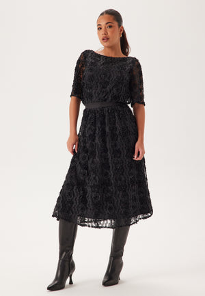 3D Flower Midi Skirt