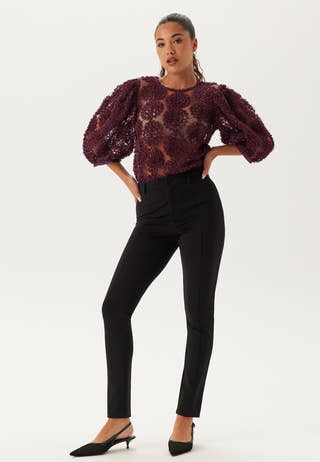 3D Flower Puff Sleeve Blouse