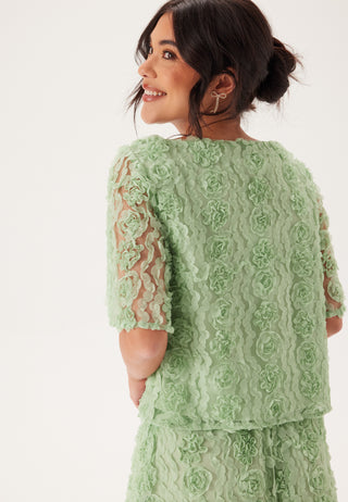 3D Flower Kortermet Bluse