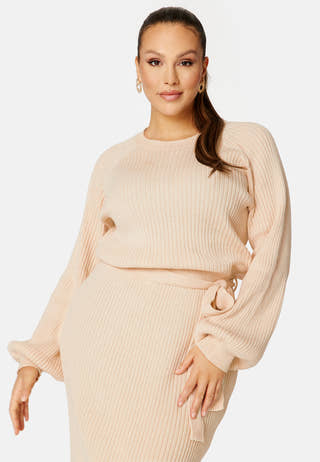 Round Neck Rib Knitted Midi Dress