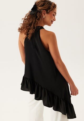 Asymmetrisk halterneck-bluse