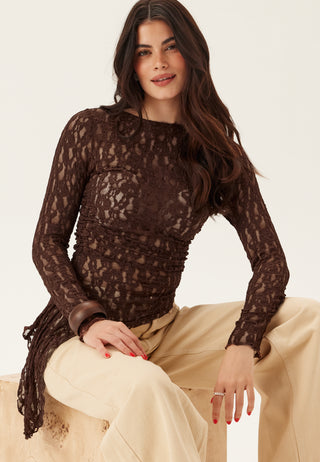 Asymmetric Lace Top