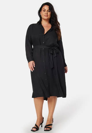 Belted L/S Viscose Shirt Dress